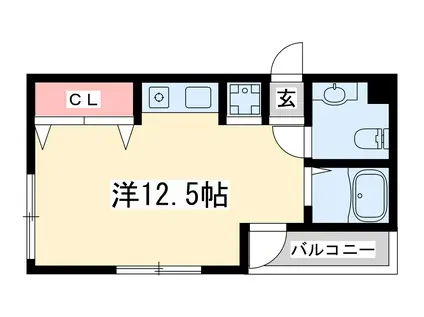 ロジス江坂(ワンルーム/4階)の間取り写真