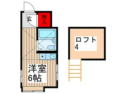 第6コーポ稲垣(ワンルーム/1階)の間取り写真