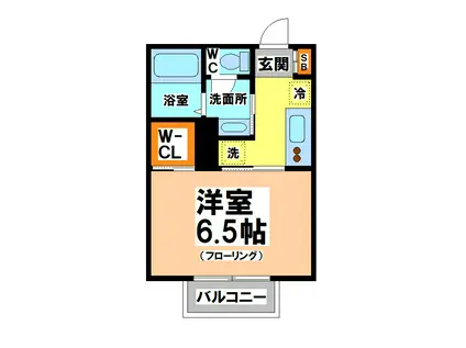 シャンテ武蔵野(1K/1階)の間取り写真