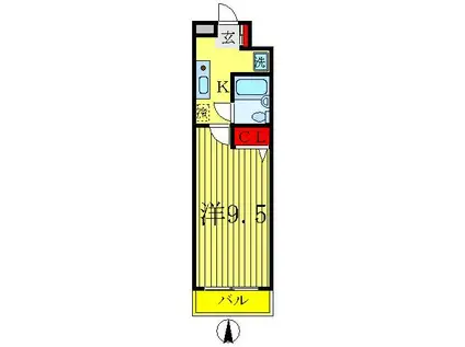 ヴェルデハイム(1K/2階)の間取り写真