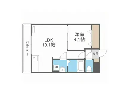 円山公園ビューアパートメント(1LDK/4階)の間取り写真
