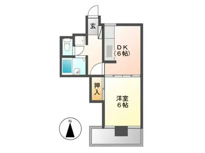 大須寿ビル(1DK/5階)の間取り写真
