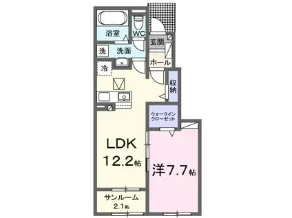 大泉町坂田アパート B(1LDK/1階)の間取り写真