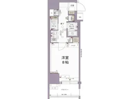 ミラージュパレス本町東レジデンス(1K/8階)の間取り写真