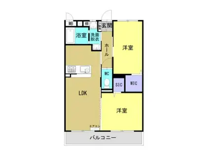 日向・永江町1丁目マンション(2LDK/2階)の間取り写真
