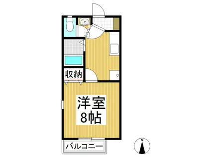 ファミール広田 A棟(1K/1階)の間取り写真