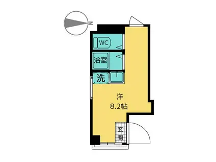 TAWAMAN麻布(ワンルーム/4階)の間取り写真