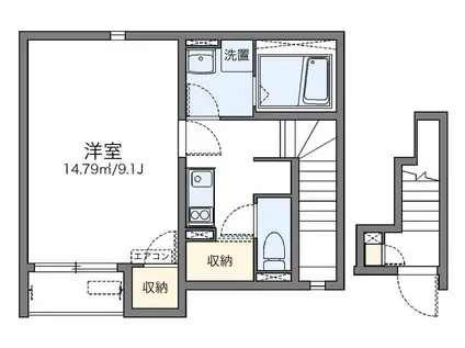 レオネクストヒルズ KSM(1K/2階)の間取り写真