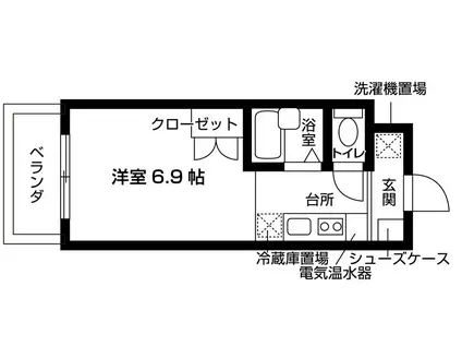 清瀬松山学生マンションアトムス(ワンルーム/2階)の間取り写真
