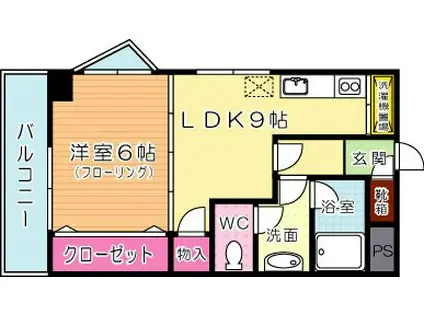アヴィニール吉野(1LDK/3階)の間取り写真
