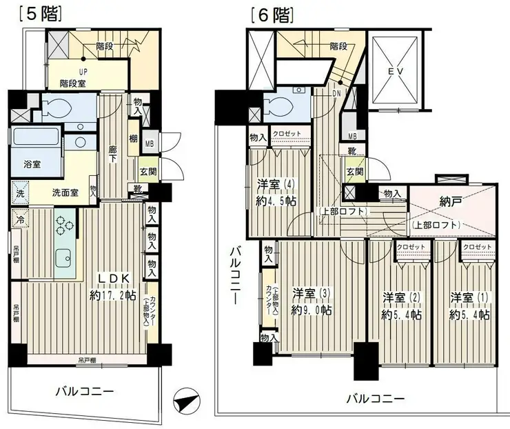 ウィング本牧 5階階 間取り