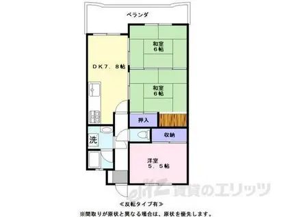 ラフェスタ彦根1(3DK/5階)の間取り写真