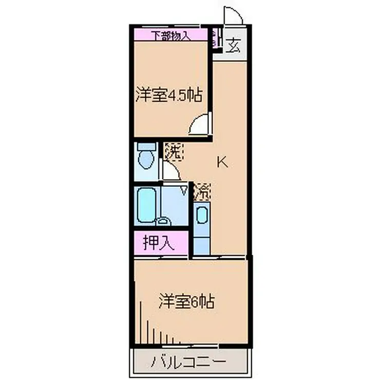 蟹ヶ谷ハイツ 1階階 間取り