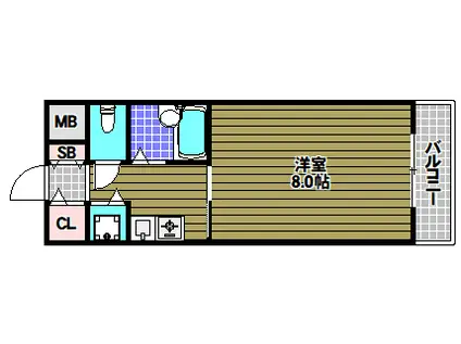 メゾンエルセラーン(1K/2階)の間取り写真