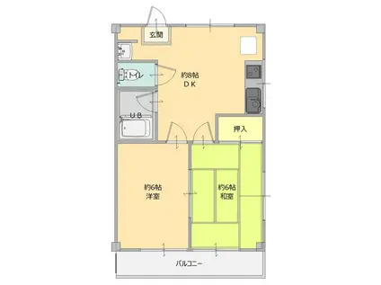 サンライズマンション3号館(2DK/3階)の間取り写真