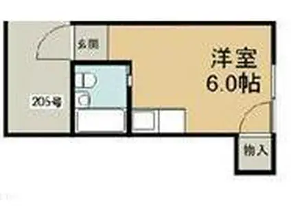 山口ハイツ(ワンルーム/2階)の間取り写真