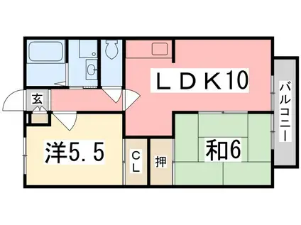 サンエクレール(2LDK/1階)の間取り写真