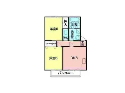 エクセルB(2DK/1階)の間取り写真