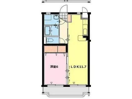 エアフォルクⅡ(1LDK/4階)の間取り写真