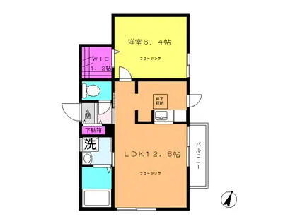 プロスペル弐番館(1LDK/1階)の間取り写真