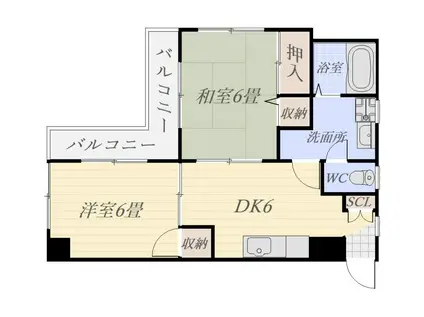 アルタイル(2DK/2階)の間取り写真