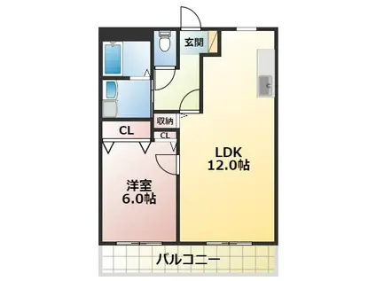 サンシャインレジデンス(1LDK/3階)の間取り写真