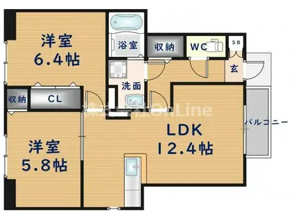 ユニメゾンH・M2(2LDK/1階)の間取り写真
