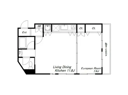 エザンスI(1LDK/3階)の間取り写真