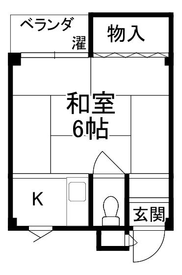 サニークレストI(ワンルーム/3階)の間取り写真
