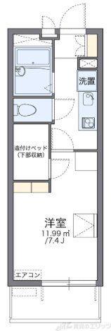 レオパレストルテュー(1K/1階)の間取り写真