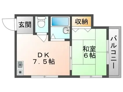 ジュネスシャトー(1DK/3階)の間取り写真