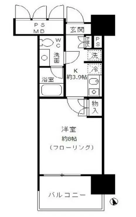 フォンテーヌ芝浦 4階階 間取り