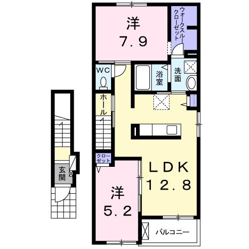 フォルシュ・ヴェーラIID(2LDK/2階)の間取り写真