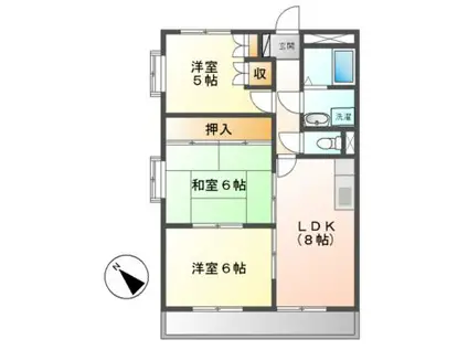 コンフォート悠とぴあ(3DK/3階)の間取り写真