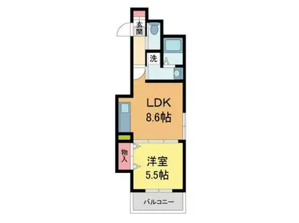ヴァンクレール西宮北口(1LDK/1階)の間取り写真