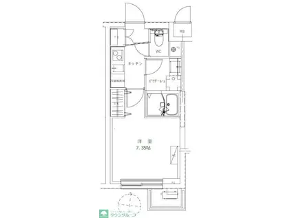 ジェノヴィア蕨(1K/1階)の間取り写真