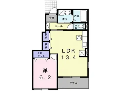 メゾン プリムヴェール(1LDK/1階)の間取り写真