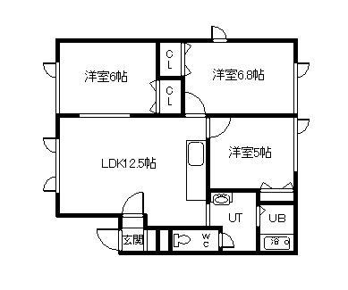 HAPPINESSLIVE21B(3LDK/2階)の間取り写真