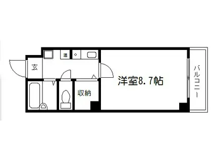 エスポワール聚楽(1K/2階)の間取り写真