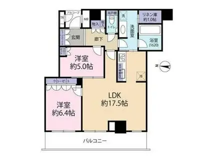 ザ・パークハウス神戸ハーバーランドタワー(2LDK/29階)の間取り写真