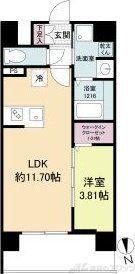 WORVE吹田江坂(1LDK/9階)の間取り写真