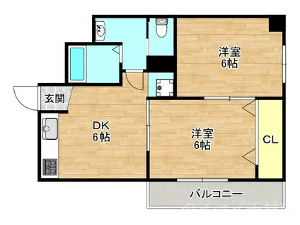 第一加茂ビル(2DK/3階)の間取り写真