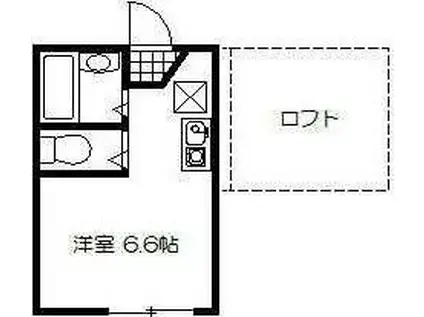 フロントフィールド中幸町(ワンルーム/2階)の間取り写真