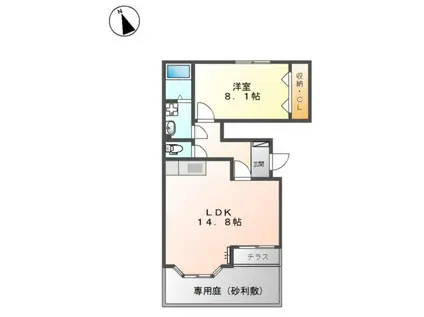 マリアージュII(1LDK/1階)の間取り写真