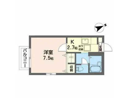 シャーメゾンディアスB(1K/1階)の間取り写真