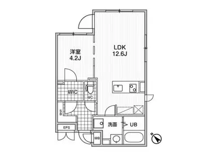 MDM駒沢大学(1LDK/2階)の間取り写真