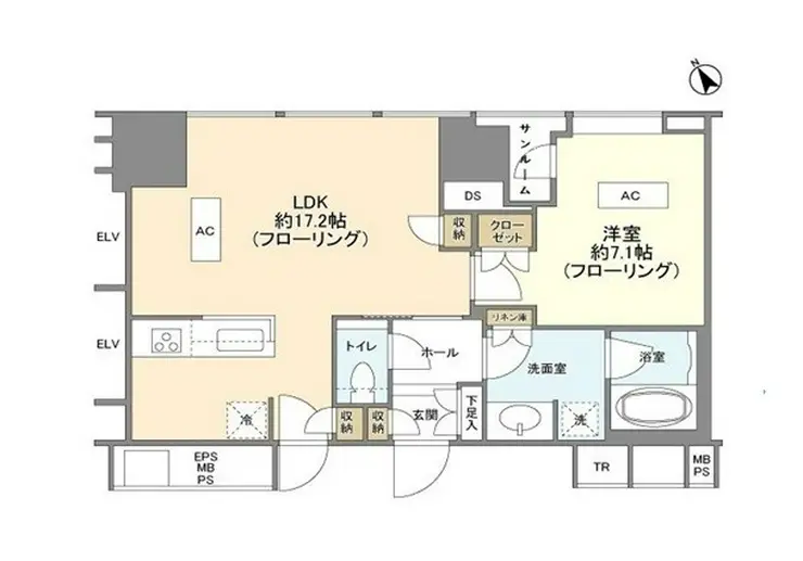 ワテラスタワーレジデンス 39階階 間取り