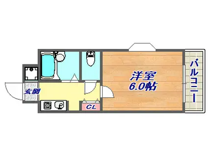 香川ハイツ御影イースト(1K/8階)の間取り写真