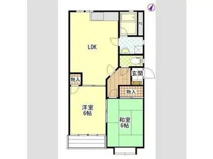 ストーンリバーシティ(2LDK/2階)の間取り写真