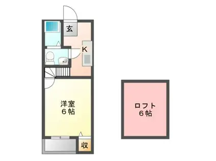 ヴェリテール本陣(1K/2階)の間取り写真